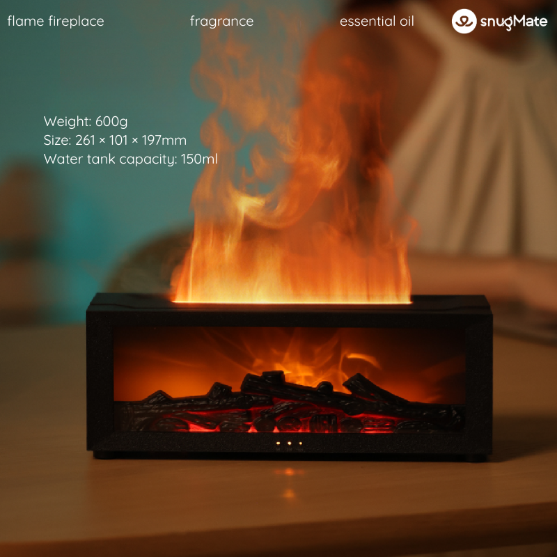 Essential Oil Diffuser with Multifunctional Mist & Fireplace Design | FLAME FIREPLACE