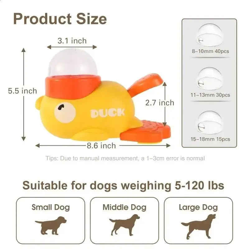 Feeders for Dogs Supplies Pet Intelligence Exercise Cartoon Little Yellow Duck Shape Interactive Dog Toy Anti-slip Design Toys