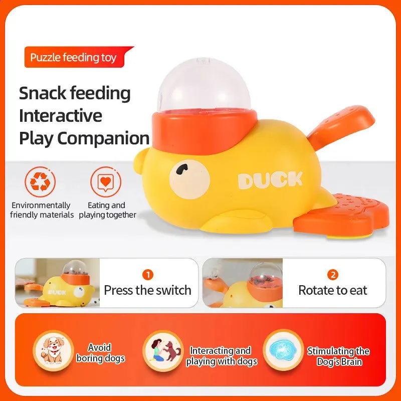 Feeders for Dogs Supplies Pet Intelligence Exercise Cartoon Little Yellow Duck Shape Interactive Dog Toy Anti-slip Design Toys