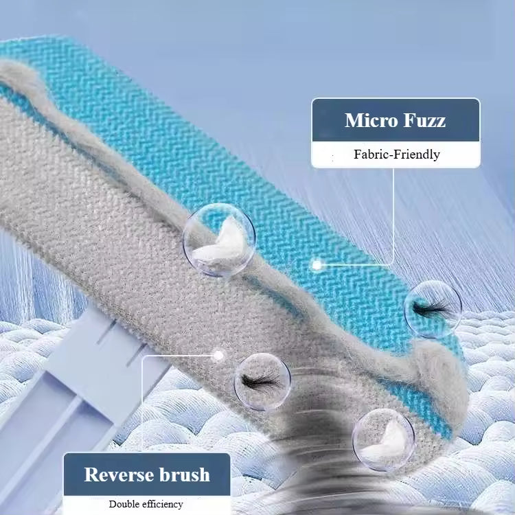 Dual-Action Washable Pet Hair Remover – Reusable Dog Fur Remover for Carpets/Sofas, Blue-Gray Bristles & Durable Grip