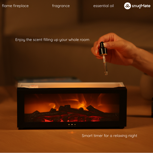 Essential Oil Diffuser with Multifunctional Mist & Fireplace Design | FLAME FIREPLACE