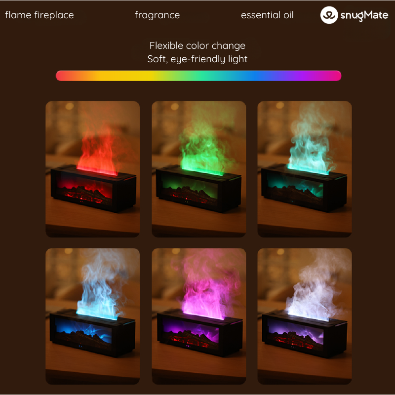 Essential Oil Diffuser with Multifunctional Mist & Fireplace Design | FLAME FIREPLACE