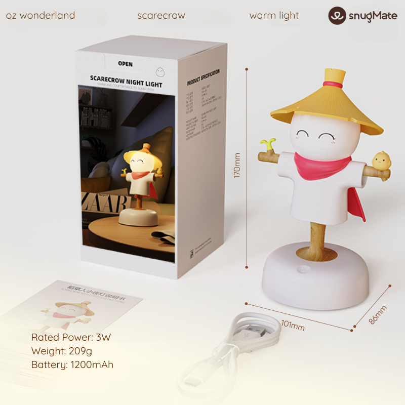 USB Rechargeable Night Light with Cute Scarecrow Design | OZ SCARECROW