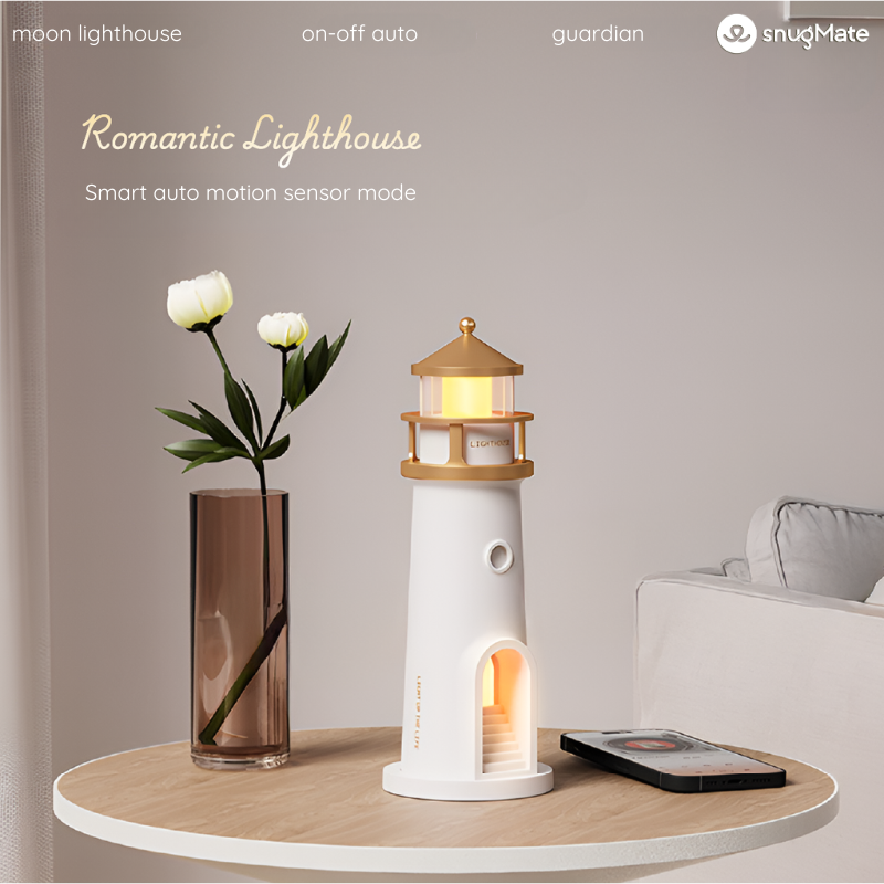SMART SENSOR LAMP WITH LIGHTHOUSE DESIGN | MOON LIGHTHOUSE