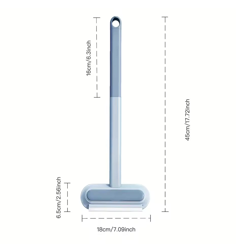 Dual-Action Washable Pet Hair Remover – Reusable Dog Fur Remover for Carpets/Sofas, Blue-Gray Bristles & Durable Grip