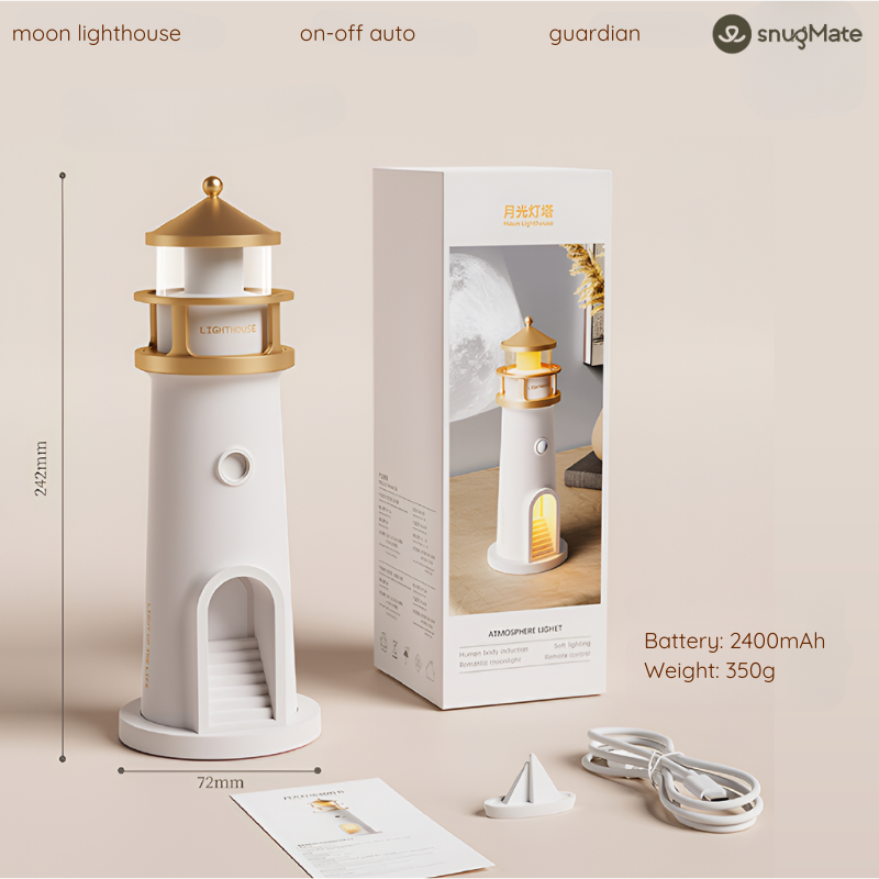 SMART SENSOR LAMP WITH LIGHTHOUSE DESIGN | MOON LIGHTHOUSE